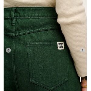 BNWT Lucy & Yak cropped Drew jeans in posey green